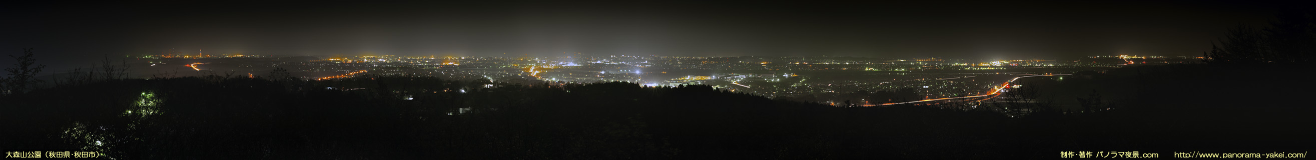 大森山公園からのパノラマ夜景写真