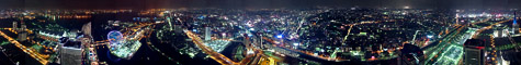 横浜ランドマークタワー「スカイガーデン」のパノラマ夜景
