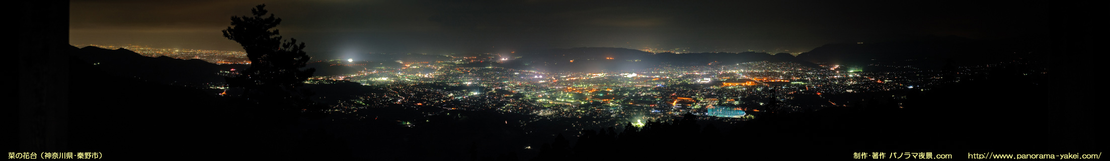 菜の花台（ヤビツ峠）からのパノラマ夜景写真