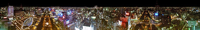 名古屋テレビ塔のパノラマ夜景写真